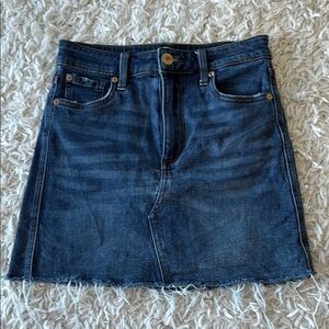 STS Blue Denim Raw-Hem Mini Skirt